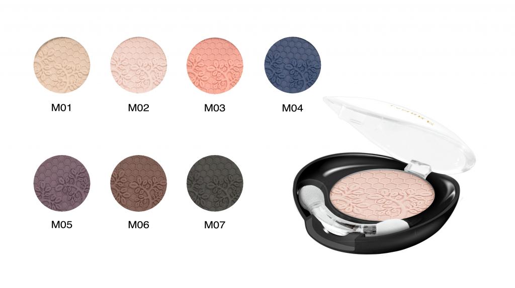 Satin matt effect eye shadow.